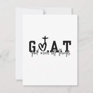 G.O.A.T. God over alle dingen Christelijk Jezus Bedankkaart