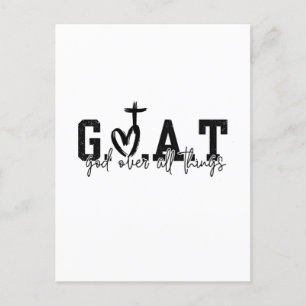 G.O.A.T. God over alle dingen Christelijk Jezus Feestdagenkaart