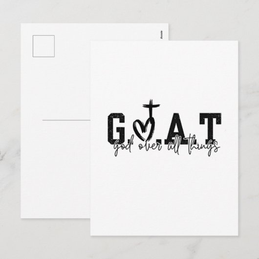 G.O.A.T. God over alle dingen Christelijk Jezus Feestdagenkaart (Voorkant / Achterkant)