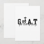 G.O.A.T. God over alle dingen Christelijk Jezus Kaart (Voorkant / Achterkant)