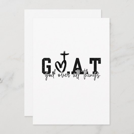 G.O.A.T. God over alle dingen Christelijk Jezus Kaart (Voorkant / Achterkant)