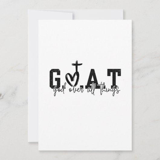 G.O.A.T. God over alle dingen Christelijk Jezus Kaart (Voorkant)