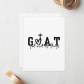 G.O.A.T. God over alle dingen Christelijk Jezus Notitiekaartje (Voorkant / Achterkant in situ)