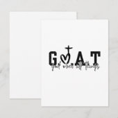 G.O.A.T. God over alle dingen Christelijk Jezus Notitiekaartje (Voorkant / Achterkant)