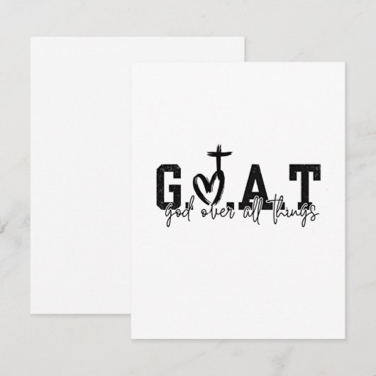 G.O.A.T. God over alle dingen Christelijk Jezus Notitiekaartje (Voorkant / Achterkant)