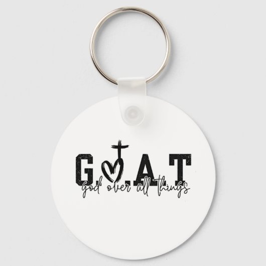 G.O.A.T. God over alle dingen Christelijk Jezus Sleutelhanger (Voorkant)