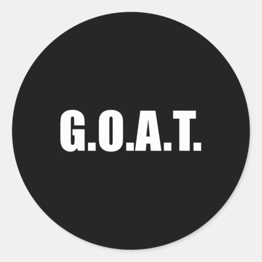 G.O.A.T. Grootste aller tijden Ronde Sticker (Voorkant)