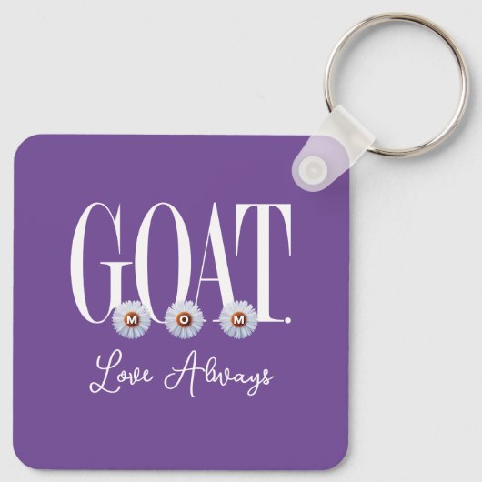 "G.O.A.T. MOM" met Daisies Art Sleutelhanger (Achterkant)