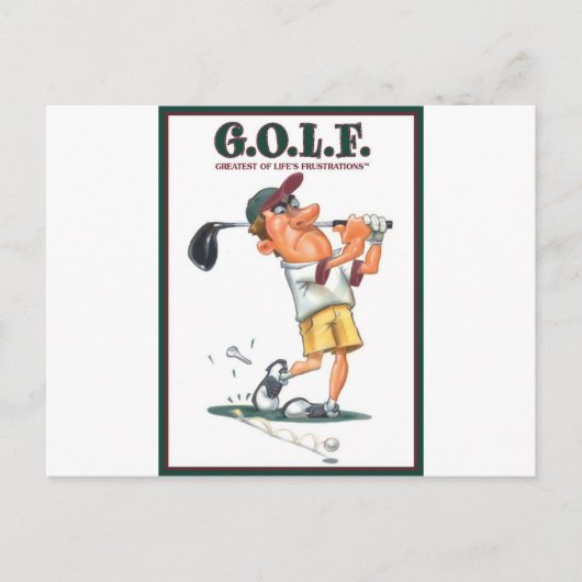 G.O.L.F. GROOTSTE VAN DE FRUSTRATIES VAN LIFE BRIEFKAART (Voorkant)