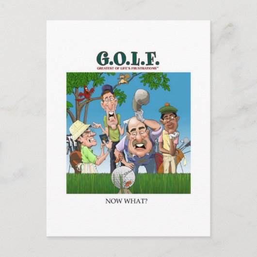 G.O.L.F. GROOTSTE VAN DE GROOTSTE FRUSTRATIES VAN  BRIEFKAART (Voorkant)