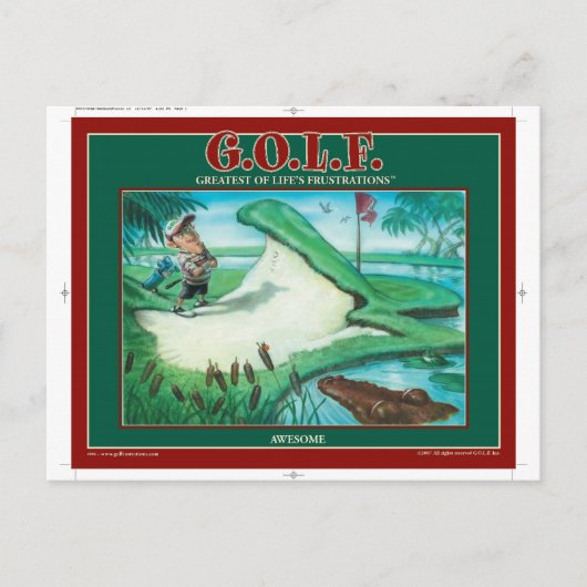 G.O.L.F. GROOTSTE VAN DE GROOTSTE FRUSTRATIES VAN  BRIEFKAART (Voorkant)