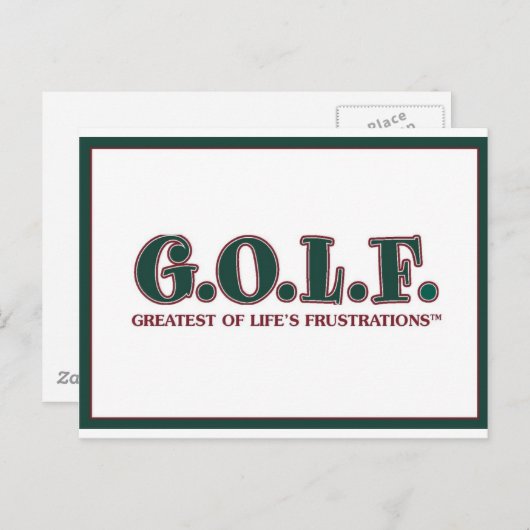 G.O.L.F. GROOTSTE VAN DE GROOTSTE FRUSTRATIES VAN  BRIEFKAART (Voorkant / Achterkant)