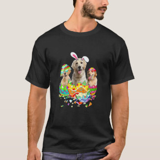 G O U D E N Retriever Konijn Gelukkig Pasen Hond T-shirt