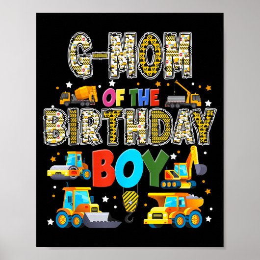 G Oma van de verjaardagsjongen Bouwer Poster (Voorkant)