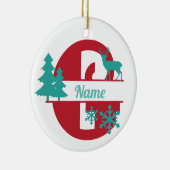 G Ornament voor kerstfeestdagen met Initiaal op mo (Rechts)