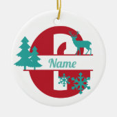 G Ornament voor kerstfeestdagen met Initiaal op mo (Voorkant)