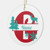 G Ornament voor kerstfeestdagen met Initiaal op mo (Links)