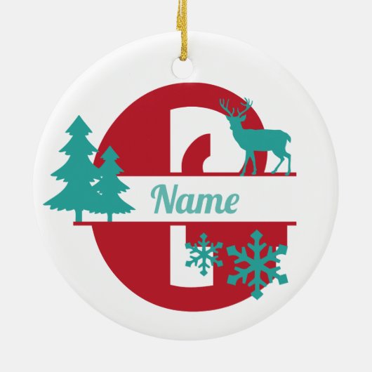 G Ornament voor kerstfeestdagen met Initiaal op mo (Achterkant)