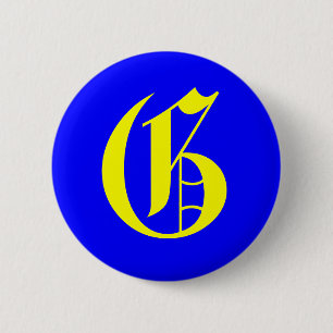 G - OUD ENGELS RONDE BUTTON 5,7 CM