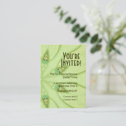 G- Party Invite Card Informatiekaartje (Staand voorkant)