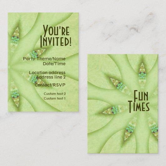 G- Party Invite Card Informatiekaartje (Voorkant / Achterkant)