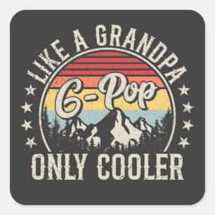 G-Pop als een opa alleen koelere retro Vierkante Sticker
