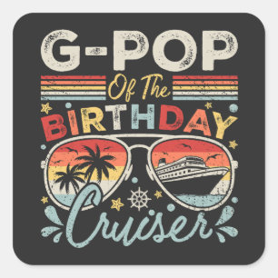 G-Pop van de verjaardag Cruiser Vakantie Vierkante Sticker