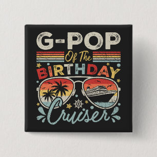 G-Pop van het verjaardagscruiser vakantieplein Vierkante Button 5,1 Cm