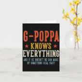 G-poppa weet alles vaderdag retro kaart (Gele Bloem)