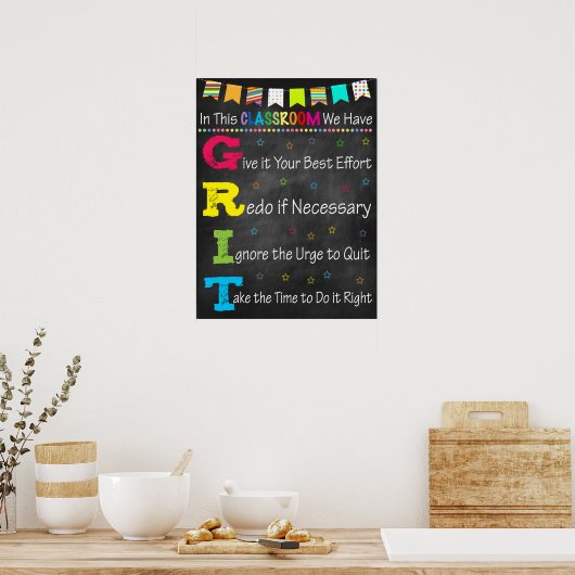 G.R.I.T. Acronym Poster - Groei Mindset (Keuken)