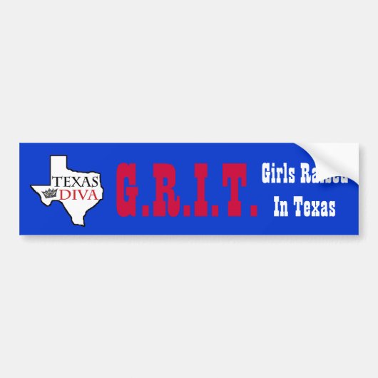 G.R.I.T. - Meisjes in Texas - Texas DIVA Bumpersticker (Voorkant)