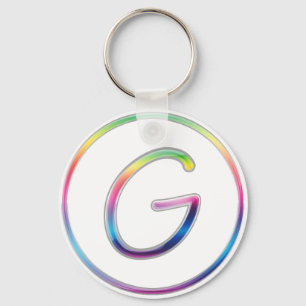 G Rainbow Monogram Sleutelhanger