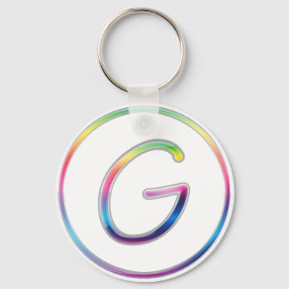 G Rainbow Monogram Sleutelhanger