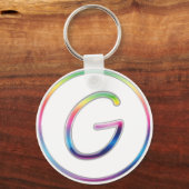 G Rainbow Monogram Sleutelhanger (Voorkant)