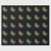 G-raph Funny Giraffe Graph Pun Dark BG Cadeaupapier (Vlak)