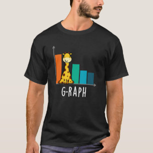 G-raph Funny Giraffe Graph Pun Dark BG T-shirt