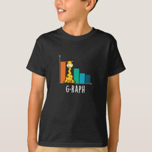 G-raph Funny Giraffe Graph Pun Dark BG T-shirt