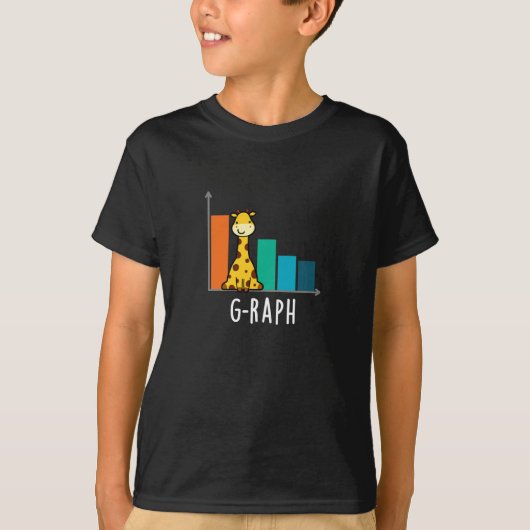 G-raph Funny Giraffe Graph Pun Dark BG T-shirt (Voorkant)