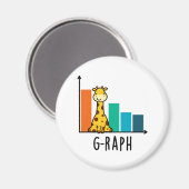 G-raph Funny Giraffe Graph Pun Magneet (Voorkant / Achterkant)