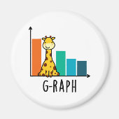 G-raph Funny Giraffe Graph Pun Magneet (Voorkant)