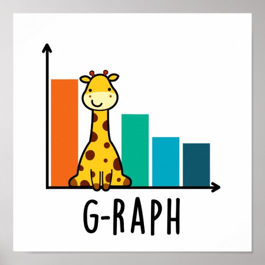 G-raph Funny Giraffe Graph Pun Poster (Voorkant)