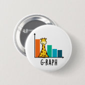G-raph Funny Giraffe Graph Pun Ronde Button 5,7 Cm (Voorkant /achterkant)
