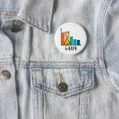 G-raph Funny Giraffe Graph Pun Ronde Button 5,7 Cm (In situ)