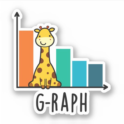 G-raph Funny Giraffe Graph Pun Sticker (Voorkant)