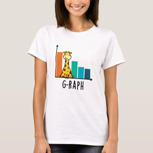 G-raph Funny Giraffe Graph Pun T-shirt (Voorkant)