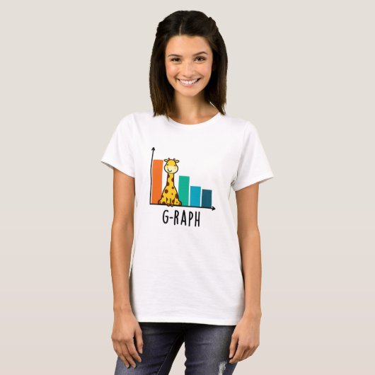 G-raph Funny Giraffe Graph Pun T-shirt (Voorkant volledig)