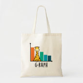 G-raph Funny Giraffe Graph Pun Tote Bag (Voorkant)