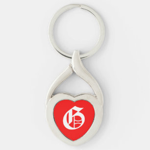 "G" Red Heart Sleutelhanger
