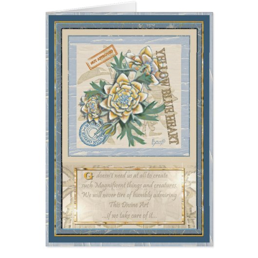 G Schepping - Kantoor gele bloemverjaardagskaart (Voorkant)