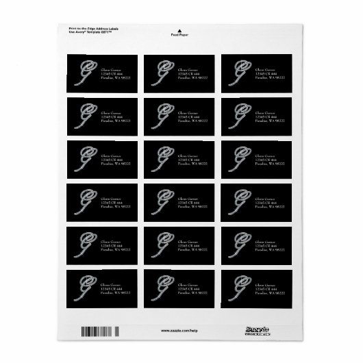G Script "Diamond Bling"-label Etiket (Full Sheet)
